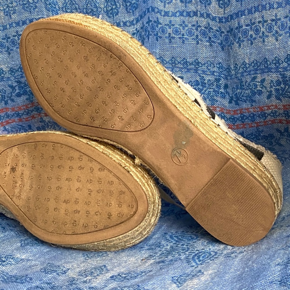 SOLD DV Platform Frayed Striped Espadrille Shoes - Picture 13 of 15